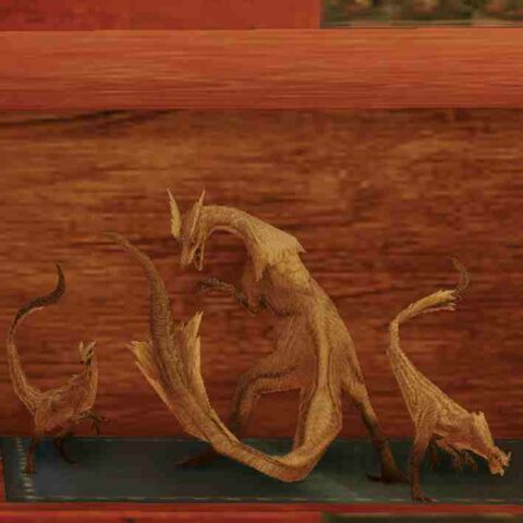 鎌鼬竜の木彫り　モンハンライズ